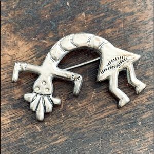 Native American Kachina Sterling Silver Pin Brooch